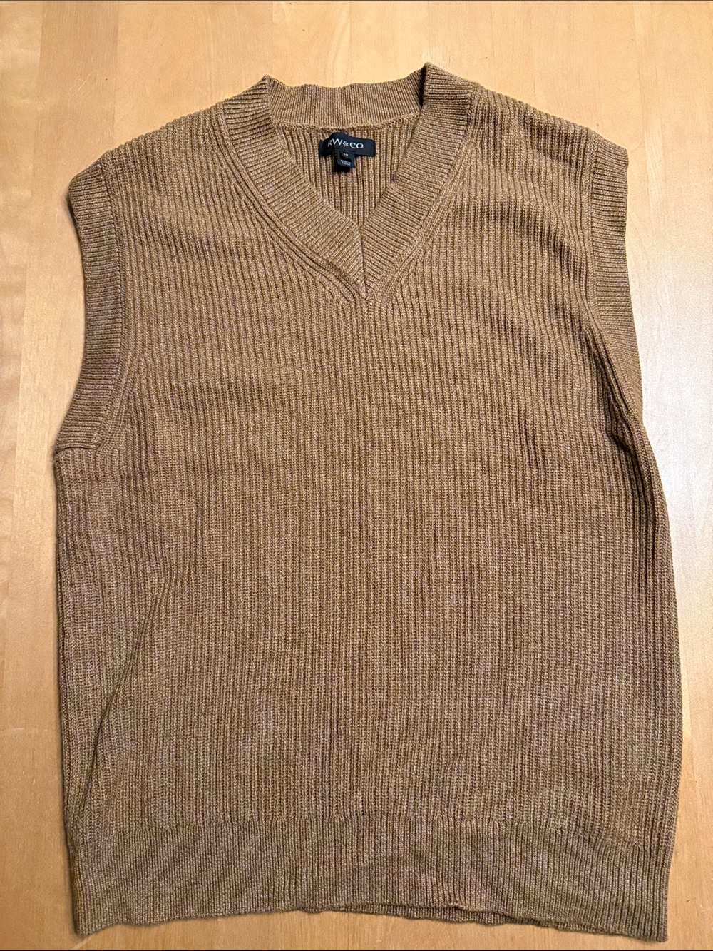 RW&CO. Men's Camel Brown V-Neck Sweater Vest